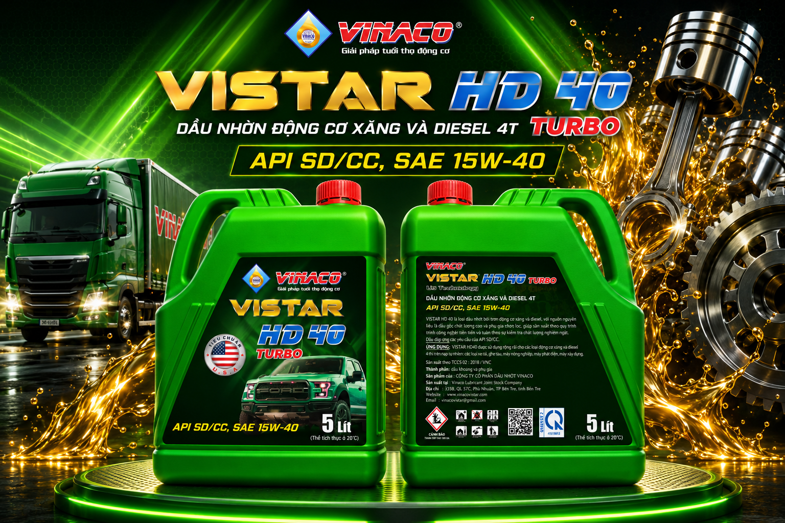 Vistar HD40 – 5L (Dầu động cơ ô tô thông dụng)