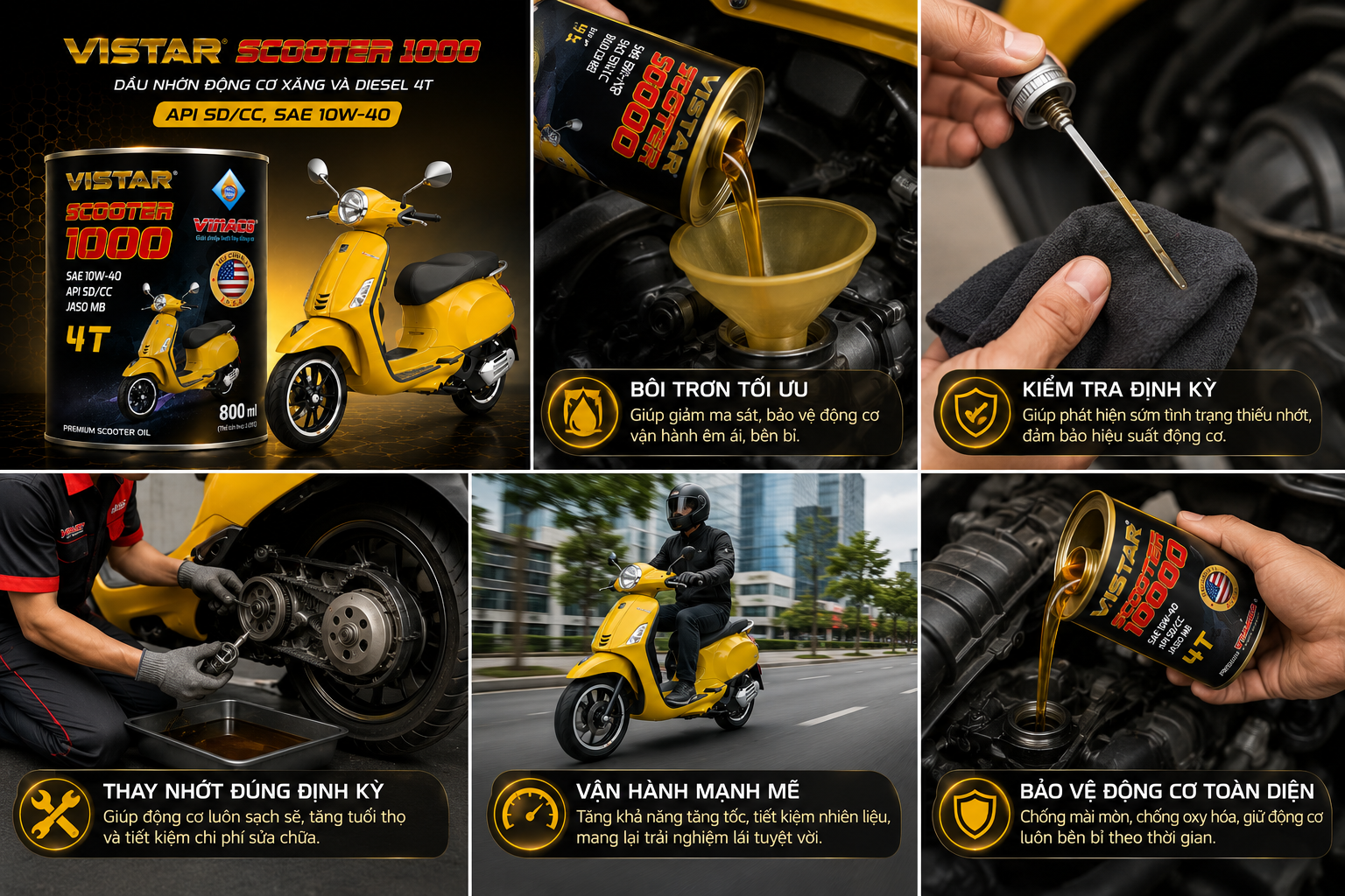 Vistar Scooter 1000 (Dầu nhờn xe tay ga phân khối lớn) - Ảnh 2