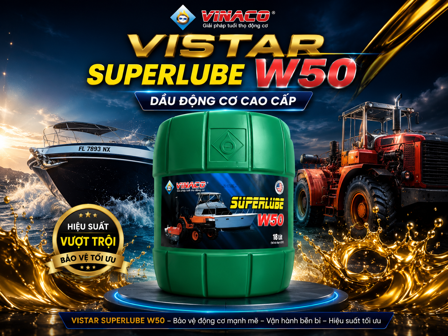 SUPERLUBE W50 – 18L ( DẦU CÔNG NGHIỆP ĐA DỤNG)