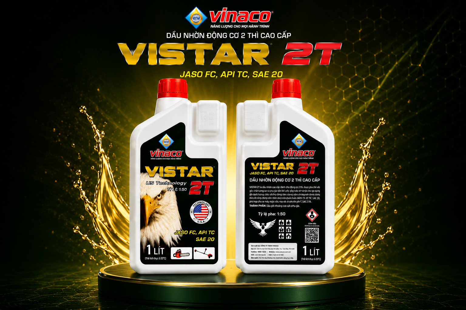 Vistar 2T – 1L (Dầu nhờn động cơ xăng 2 thì cao cấp)