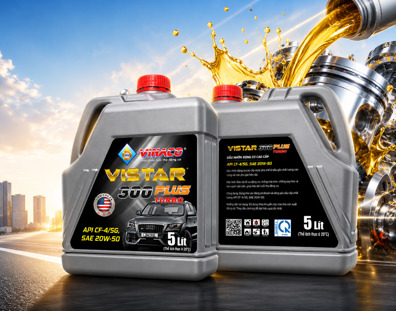 Vistar 300 Plus – 5L (Dầu nhờn động cơ ô tô cao cấp)