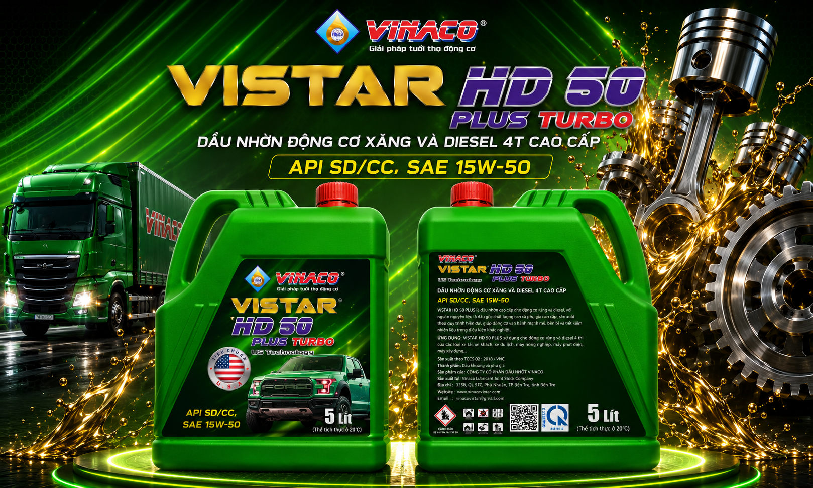 Vistar HD50 – 5L (Dầu nhờn động cơ ô tô thông dụng)